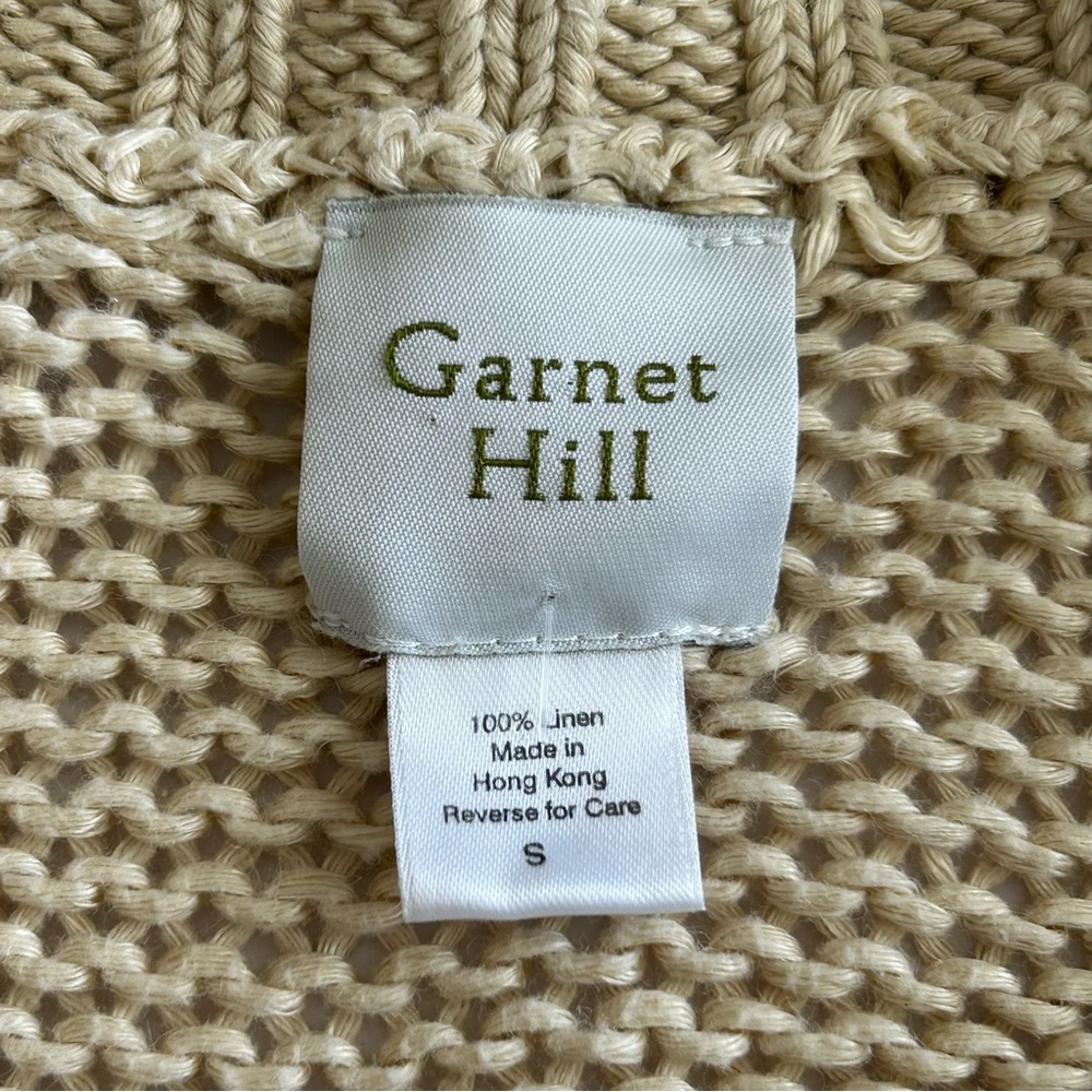 Garnet Hill Linen Cardigan Sweater Size Small Beige - Picture 6 of 12